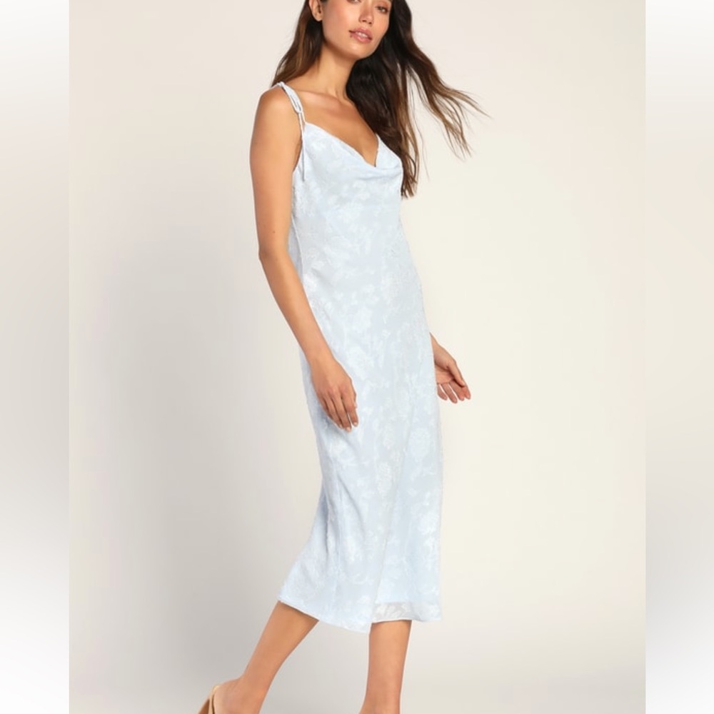 Light Blue silk slip dress